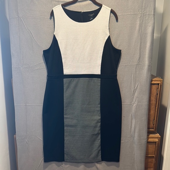 Ann Taylor Factory Monochrome Sleeveless Midi Dress - Picture 1 of 3
